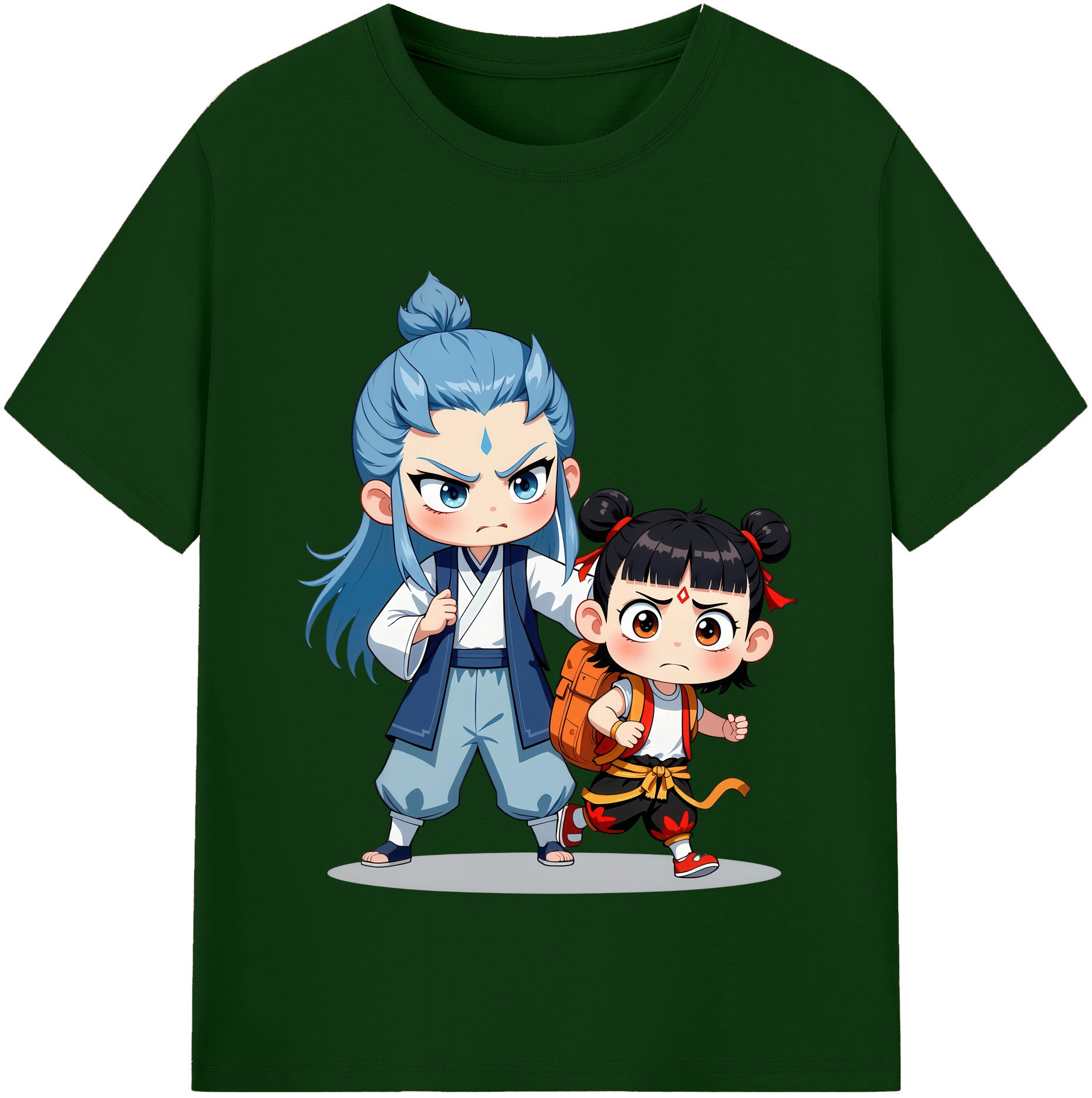 （画像用） Ne Zha 2 ナタ 魔童の大暴れ 綿100％半袖Tシャツ（フロントプリント）